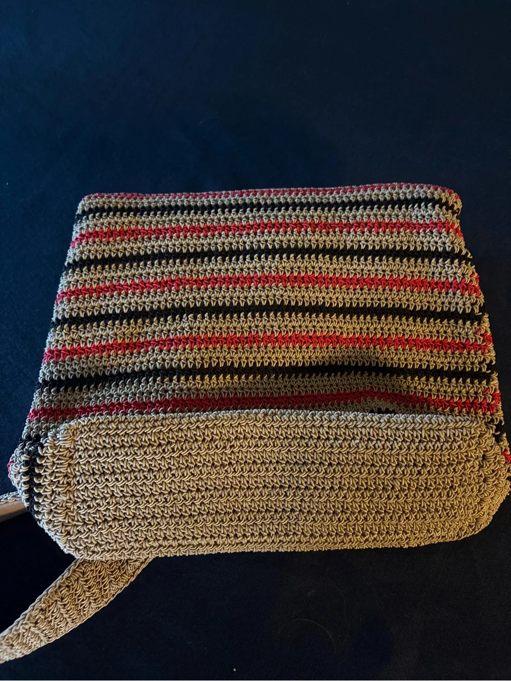 Vintage Villager Liz Claiborne Woven Crochet Hobo Shoulder Bag Purse Y2K Boho.